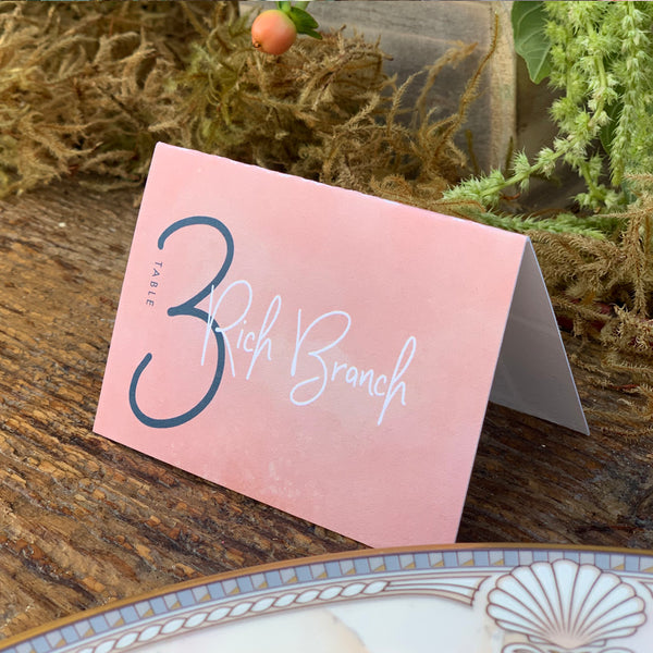 Signature Names Place Card - Variable Print > Place, Table and Menu Cards